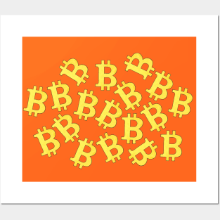 Golden Bitcoin Posters and Art